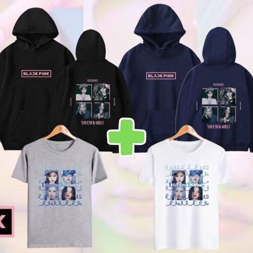 Blackpink Lovesick Pack: Hoodie + T-Shirt + FREE Socks & Keychain