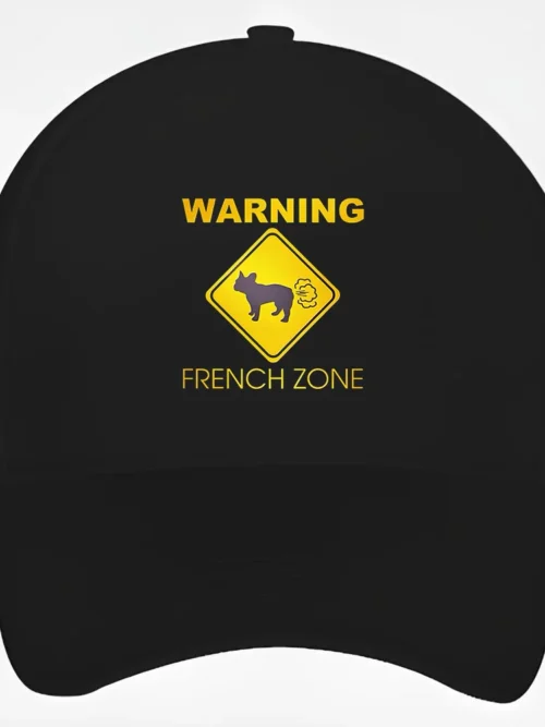 French Bulldog Baseball Cap #305 Warning french zone