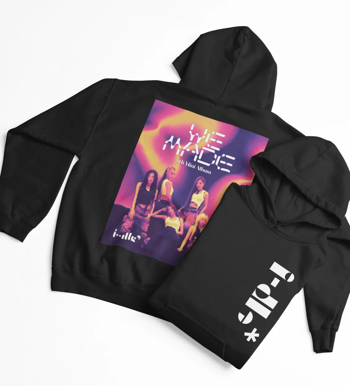 G-IDLE Black Vertical Logo Hoodie - Image 3
