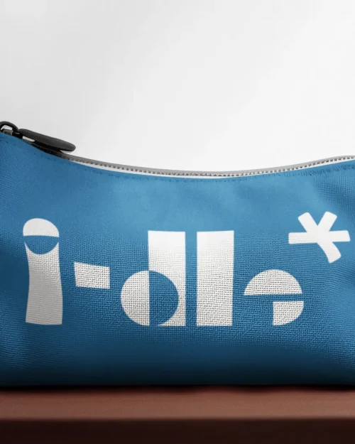 G-IDLE Blue Logo Pencil Case