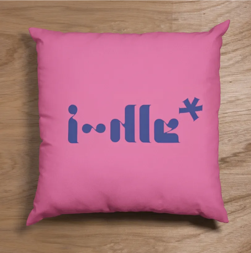 G-IDLE Pink Stencil Logo Pillow Case