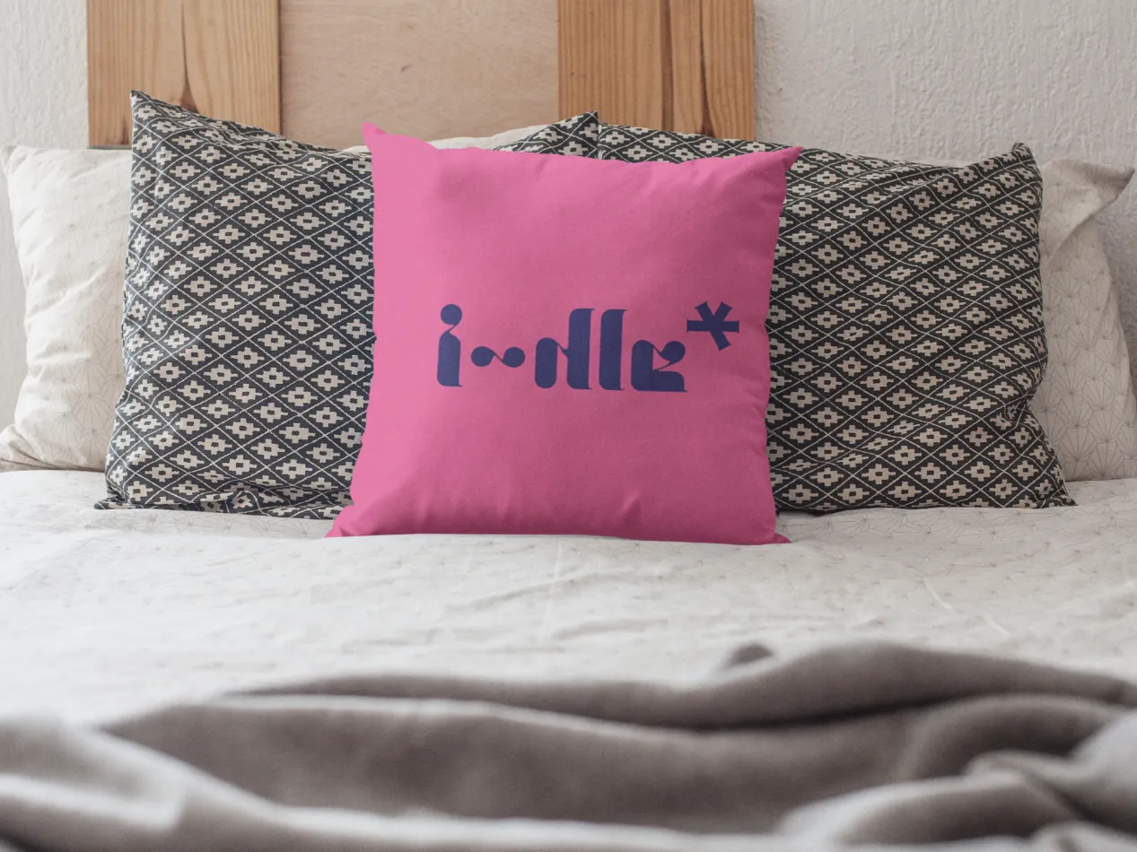 G-IDLE Pink Stencil Logo Pillow Case - Image 2
