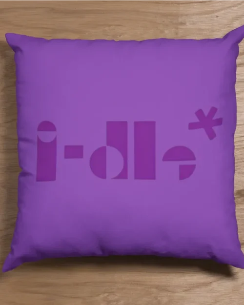 G-IDLE Purple Monochrome Logo Pillow Case