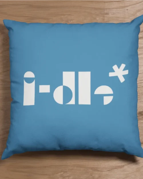 G-IDLE Blue Logo Pillow Case